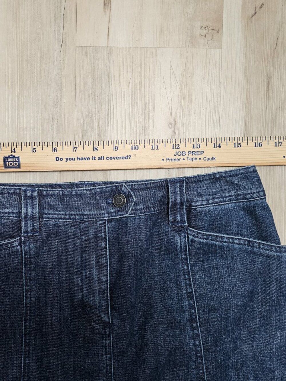 Talbots Petites Stretch Denim A-Line Skirt Size 10 - Picture 7 of 10